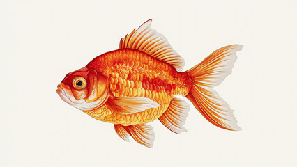 Fototapeta premium gold fish isolated on white