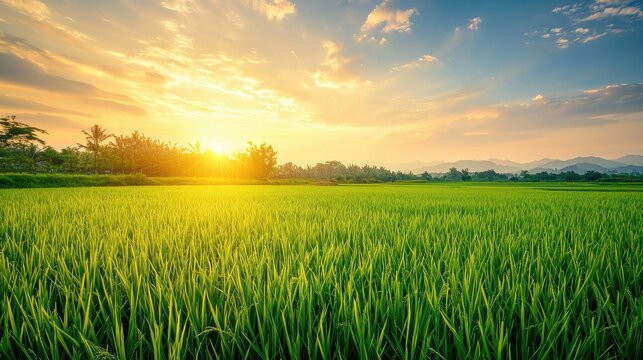 Large ripe rice feilds 