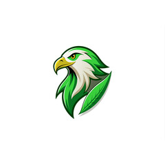 bird, bold, brand, branding, eagle, eagle head, Eagle logo template, falcon, head, logo, modern, simple, sport, strength, strong, eagle leaf, eagle logo, eagle leaves, green eagle