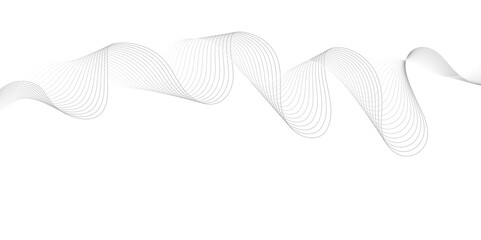 White wave curve lines banner background design. Abstract soft wave lines dynamic flowing gray light isolated background. Vector Illustration of the gray pattern of lines. Black stripes on white .