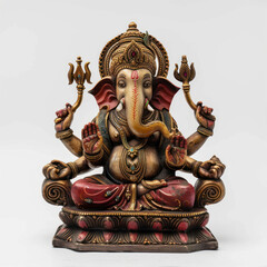 lord ganesh sculpture on white background