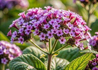 Fototapeta premium Vibrant purple heliotrope flowers in full bloom, delicate petals unfurling, drinking in the warm bright sunlight, showcasing their intricate beauty and majestic color.