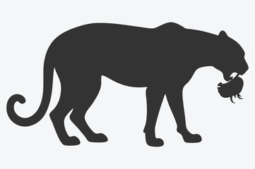 Dynamic Cheetah Silhouette Vector Illustration