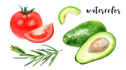 A Vibrant Watercolor Illustration Showcasing Fresh Vegetables and Colorful Fruits