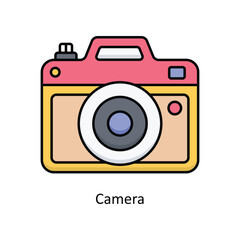 Camera vector filled outline icon design illustration ,music equipment symbol on white background ,EPS 10 file 