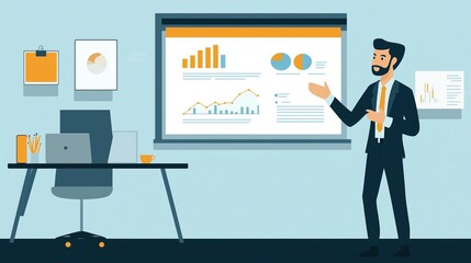 Businessman giving a presentation