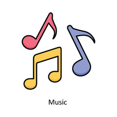 Music  vector filled outline icon design illustration ,music equipment symbol on white background ,EPS 10 file 