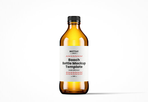 Amber Glass Booch Bottle Mockup