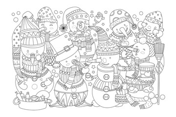 Naklejka premium Png Different versions of snowman element, transparent background