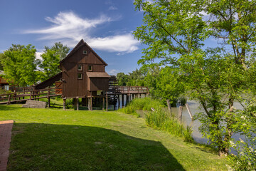Water wheel mill and open-air museum in Jelka, Slovakia