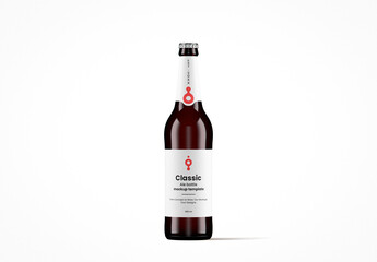 Dark Glass Classic Ale Bottle Mockup