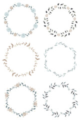 Blank leafy frame design set transparent png