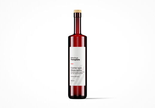 Dark Glass Cartier Bottle Mockup