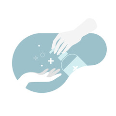 Cleaning hands with sanitizer gel to prevent Coronavirus transparent png