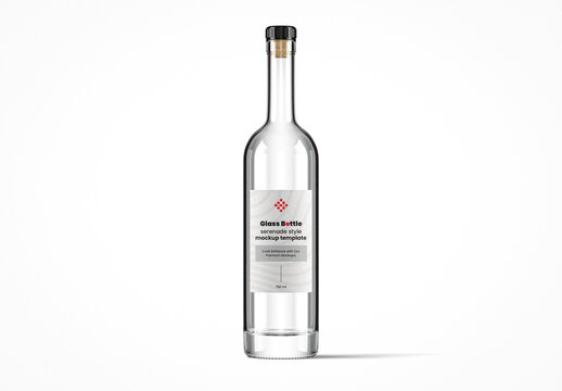 Clear Glass Serenade Bottle Mockup