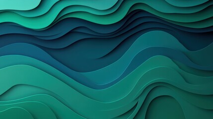 Obraz premium Abstract Green Waves