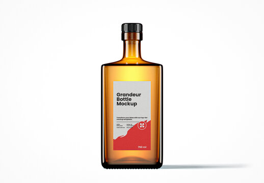 Amber Glass Grandeur Bottle Mockup