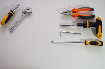 work tools with white background