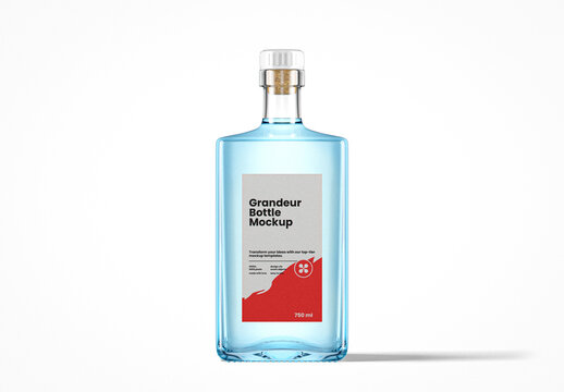 Liquid Glass Grandeur Bottle Mockup