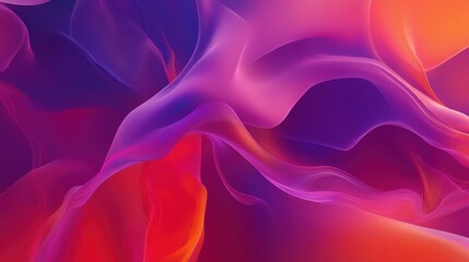 Obraz premium A vibrant abstract composition with flowing shapes in shades of purple, pink, and orange.