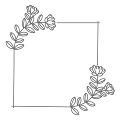 Obraz premium Png ornament badge in decorative botanical style