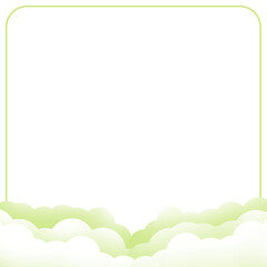 green square frame with cloud bottom