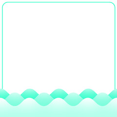 green square line frame and wave bottom