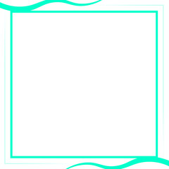 Obraz premium green square line frame and curve line corner