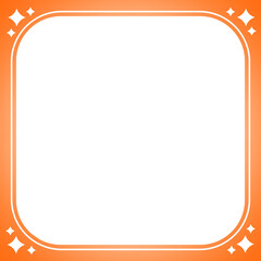 orange square frame and sparkle in corner