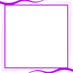 purple square line frame and curve line corner