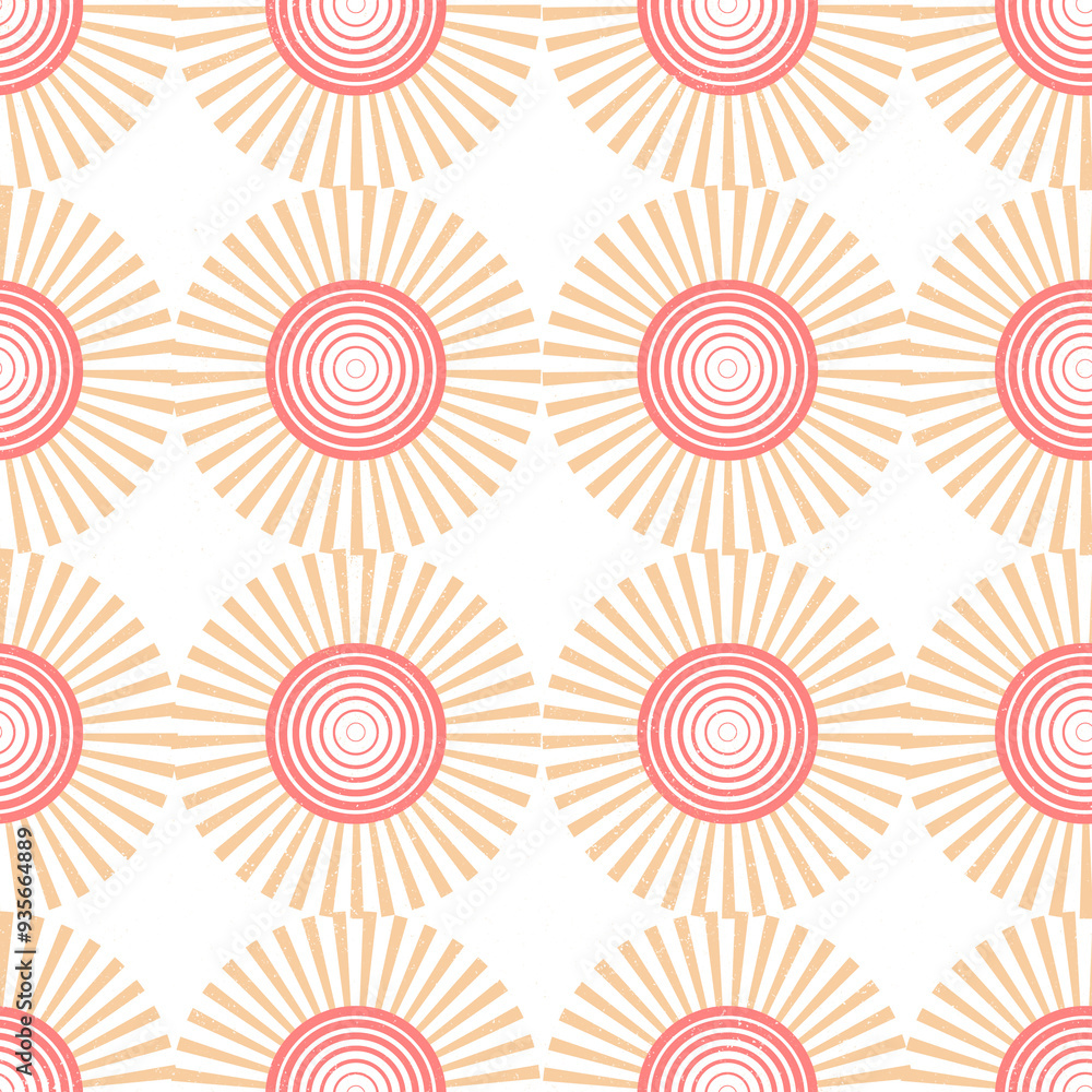 Sticker spiral pattern png, seamless orange circles design, transparent background