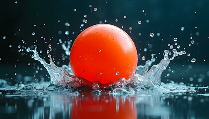 Large splash in clear water against a dark background, showcasing a dynamic water effect.