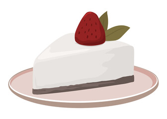 Strawberry cheesecake png, food sticker illustration