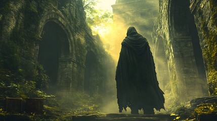 Rogue Explorer Navigates Mysterious Ancient Ruins in Search of Forgotten Treasure