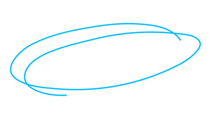 Blue circle png sticker, aesthetic doodle design