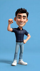 3D animated character of joyful young men