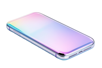 Crystal clear 3D glass smartphone displaying Cyber Monday deals isolated on transparent background 