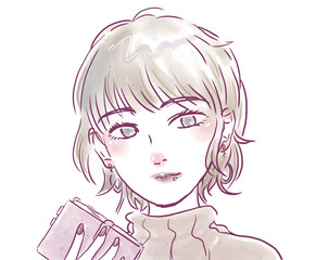 手帳を持つ女性