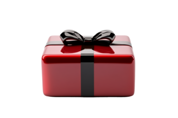 Sleek 3D glass gift box with Cyber Monday text etched on surface isolated on transparent background 