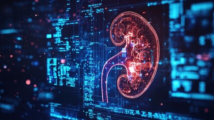 Obraz premium Human kidney cross section anatomy