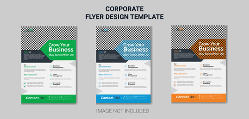 a bundle of 4 templates of different colors a4 flyer template, modern corporate business flyer template, abstract business flyer and creative design.