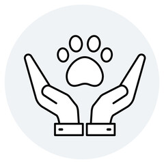 Dog For Adoption Icon Design. Represents Pet Adoption, Dog Shelter, Pet Care, Animal Welfare. Transparent PNG.