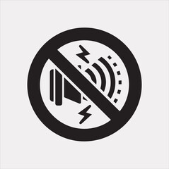 no sound icon illustration Vector silhouette icon on a white background