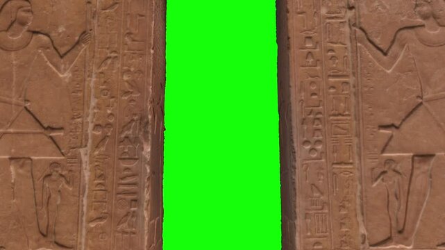 Ancient Egyptian Tomb Gate (Green screen) 4K