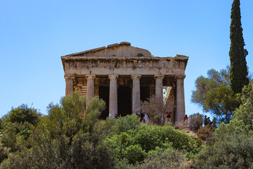 Fototapeta premium The ancient Greek temple of Hephaestus in ancient Agora in Athens, Attica, Greece