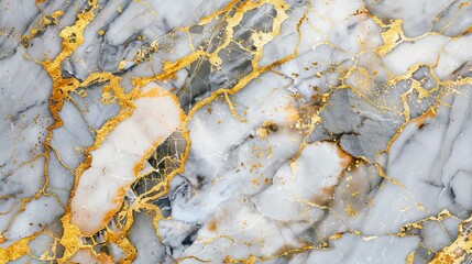 Obraz premium Luxurious white Carrara statuaries marble texture background. Calacatta glossy marble with golden streaks. Luxury White Gold Marble texture background. AI generated illustration