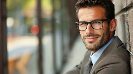 Fototapeta premium Thoughtful Businessmen: A Collection of Captivating Portraits Reflecting on Corporate Strategies, Planning, and Professional Growth. Ideal for Business-Related Content.