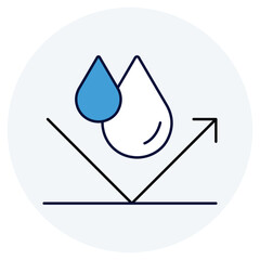 Hydrophobic Properties Icon Design. Represents Water Repellent, Hydrophobic Surface, Moisture Protection, Water Resistance. Vector icon.