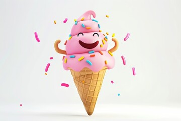 Happy Ice Cream Cone with Sprinkles.