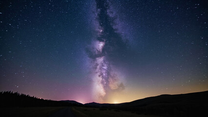 aurora borealis in the mountains